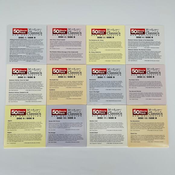 Mystery Classics 50 Movie Pack 12-DVD Collection - Good Used Condition - Picture 3 of 15